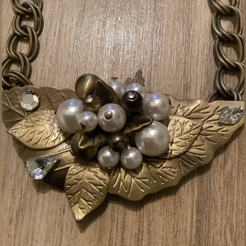 TLC Hammered metal statement necklace